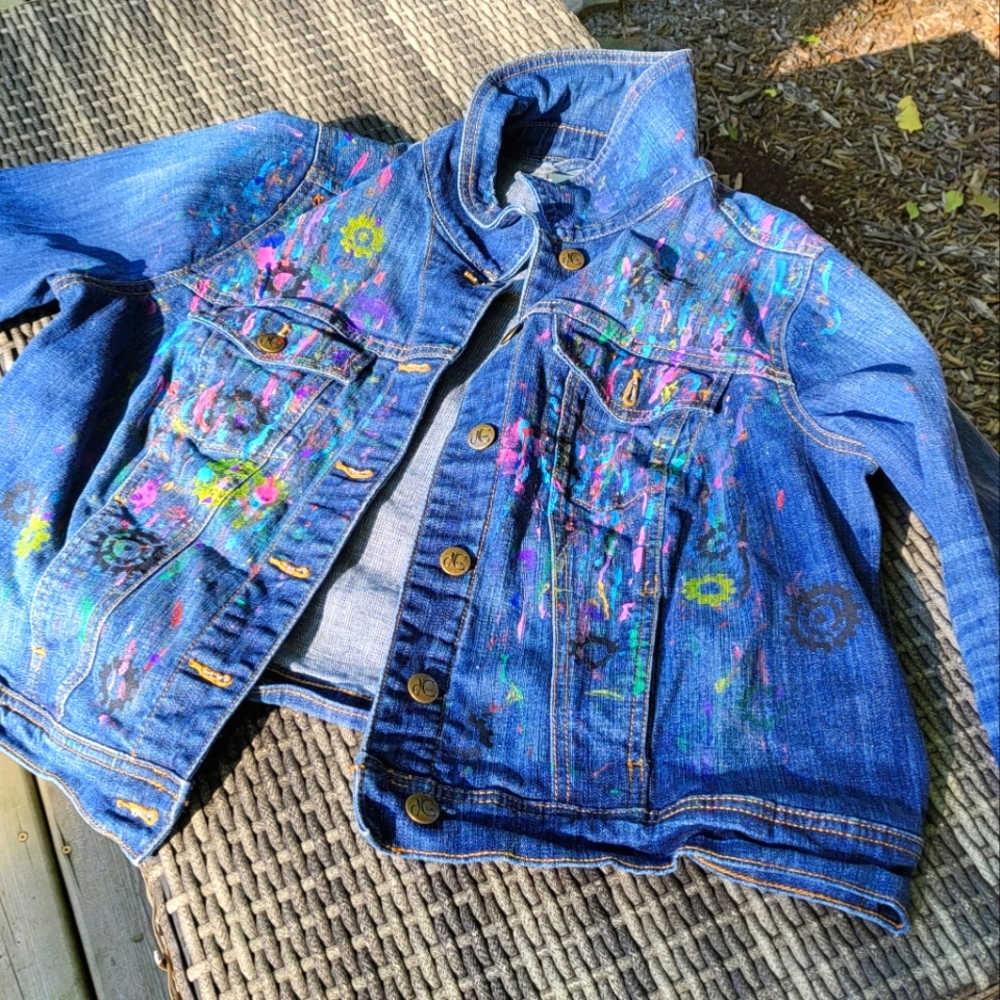 Vintage handpainted jean jacket